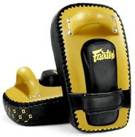 Fairtex  Kick Pads Curved  KPLC6 Yellow Gold for Training MMA K1 เป้าเตะ แฟร์เท็กซ์ สีเหลืองทอง หนัง