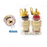 2PCS M4 Banana Connector 4mm Thread Amplifier Speaker Spade Terminal Binding Post Banana Plug Socket