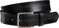 Fenix Modena Men's Adjustable Leather Belt Size 85 cm to 115 cm, Fine Brushed Silver Buckle, 35 mm W