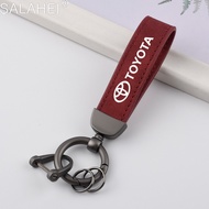 Suede Car Keychain Ring Vintage Leather Zinc Alloy Car Key Chain For Toyota Prius Corolla Rav4 Yaris Verso Camry Interior Decals Accessories