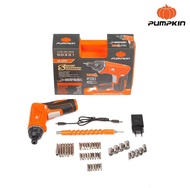 PUMPKIN ไขควงไร้สาย 4.0V รุ่น J-4D1501S45 (50331) และ J-4D1501S15 (50332) บรรจุในกระเป๋าอย่างดี มีขน