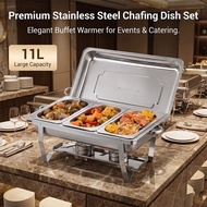 11-litre buffet tray set; foldable stainless steel square buffet tray set; insulated containers for 