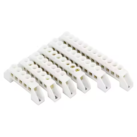 1PC 5/6/7/8/10/12 Hole Bridge Type Zero Line Ground Bar Grounding Copper Bar 6*9 + Hole Distribution