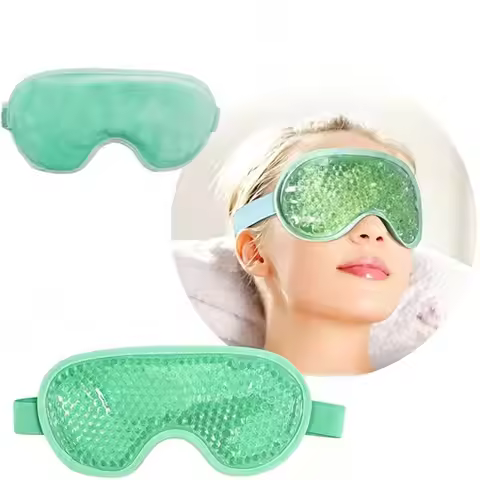 Reusable Cooling Eye Mask Cooling Massager with Gel Ice Beads Gel Beads Eye Mask Eye Care Adjustable