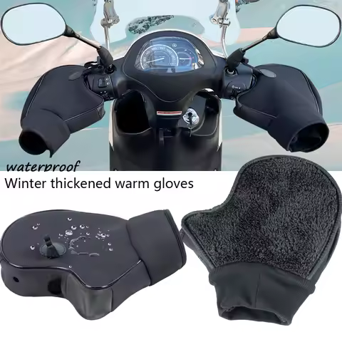 Motorcycle Scooter Thick Warm Handlebar Muff Grip Handle Bar Muff Rainproof Riding Winter Warmer The