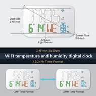 Tuya WiFi Clock Calendar Intelligent Hygrometer with Digital LED Display Support WIFI Auto-Calibrati