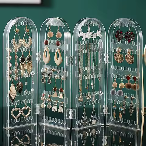 1Pc, 240-Hole Transparent Acrylic Jewelry Display Stand, Retail Store, Boutique, Small Business Stor