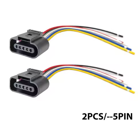 2x 5PIN For VW Eos Golf Jetta Passat Scirocco MAF Mass Air flow Meter Sensor Connector Plug Harness