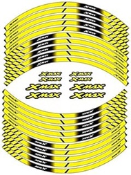 PUXINGPING- Motorcycle Tyre Sticker Custom Wheel Reflective Decoration Moto Inner Tire Stickers Decals For YAMAHA XMAX (Color : Yellow)