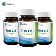 [แพ็ค 3 ขวด] น้ำมันปลา โอเมก้า3 โกลบอลวิตามิน Fish Oil Omega3 Global Vitamins ฟิชออย โอเมก้า 3 Omega