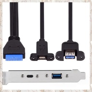 (MDQS) 5Gbps Rear USB 3.1 Port Expansion 20Pin to TYPE-C Female and USB 3.0 Female Data Cable with B