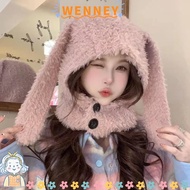 WEY Plush Bomber Hats, Ear Protection Warm Balaclava Caps, Cute Long Ears Winter Autumn Hats