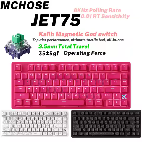 MCHOSE JET75 Magnetic Switch Gaming Keyboard Hall Effect Hot-Swappable Customized RGB Snap Tap 0.1ms