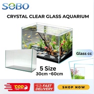Crystal Clear Glass Fish Tank Aquarium Aquascape Kaca 60cm / 50cm / 40cm / 35cm / 30cm