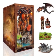 DIY Book Nook Kit, 3D Wooden Puzzle Miniature House Kit for Book Nook Shelf Insert Decoration, Magic