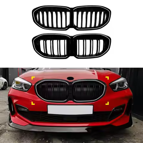 LED White Light Grille For BMW 1 Series F40 M135i 118i 118D M Sport 128ti 2019-2024 Front Bumper Gri