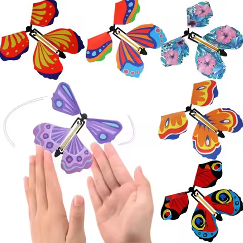 1-10Pcs Fairy Magic Butterfly Kids Children Funny Rubber Band Flying In The Book Joke Toys Powered W
