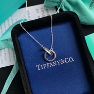 Tiffany สร้อยคอ Necklace 925 Double loop necklace สร้อยคอคู่ Tiffany&Co Silver