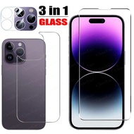 3 in 1 Tempered Film Front Rear Tempered Film, Compatible with Mobile Phone 17 16 15 14 13 12 11 Pro