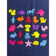 100 felt animals - Animal math lottery (6cm - 8cm)