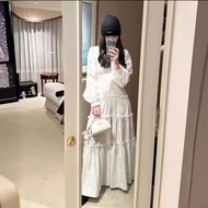 [SR-STUDIO]fl*t*a   South Korea French U Collar Backless White Lace Dress HRDD
