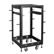 RIVECO 18U 19” Adjustable Depth Server Rack Support Up to 1700LBS Floor Standing 4 Post Rack with L