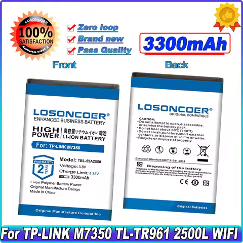 3300mAh For TP-LINK M7350 TBL-55A2550 TL-TR961 2500L TBL-68A2000 TBL55A2000 TL-MR11U TL-MR3040 M7310
