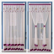 [Door Curtain]Lace Door Curtain Household Summer Mosquito Curtain Punch-Free Lace Door Curtain Door Curtain and Partition Curtain Kitchen and Bedroom Decorative Curtain Fly and Insect-Proof