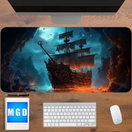 Fantasy pirate ship desk mat, large fantasy mouse pad, gaming desk mat, pirate ship desk pad, mtg play mat, pirate desk mat, led rgb deskmat