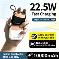 【SG Seller】QR Code + Ccc Certified Powerbank Fast Charging 22.5W 10000 mAh Power Bank with Cable Por