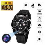 1080P HD Camera Watch Mini Hidden Spy Camera Video Voice Recording Photo Taking Night Vision Motion Detection Silicone Steel Strap