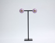 Chanel Vintage 96C 樹脂紫色豆豆夾式耳環