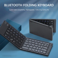 Foldable Bluetooth Keyboard Portable Ultra Slim Mini Wireless Keyboard 66 Keys Pocket Size Rechargea