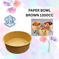 Paper Bowl Brown 1300ml {50pcs} / Food Cup / Food Packaging Bowl / Mangkuk Kertas / Soup Bowl