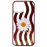 紅絲絨流沙 雛菊連身衣 iPhone 15 14 13 Pro Max 手機防摔殼