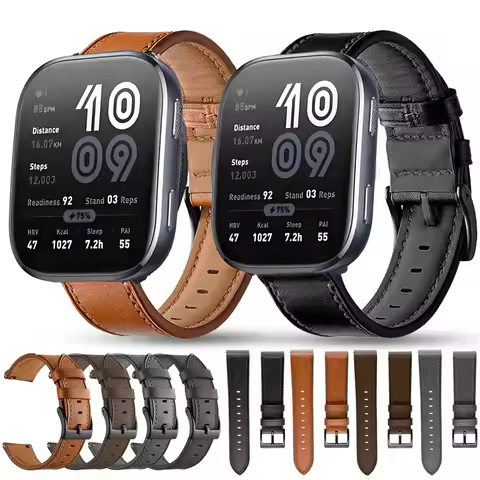 Leather Strap Watchband for Amazfit Bip 6 5 Bip6 Smart Watch Wriststrap Quick Releas Bracelet for Am