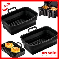 XY Foldable Air Fryer Silicone Baking Tray Reusable Heat Resistant Silicone Mats Basket Air Fryer Rack Accessories