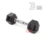 Hexagonal Rubberized Dumbbells 3kg (3kg/Muscle Strength Training/Muscle Lines/Biceps/Lightweight Dum