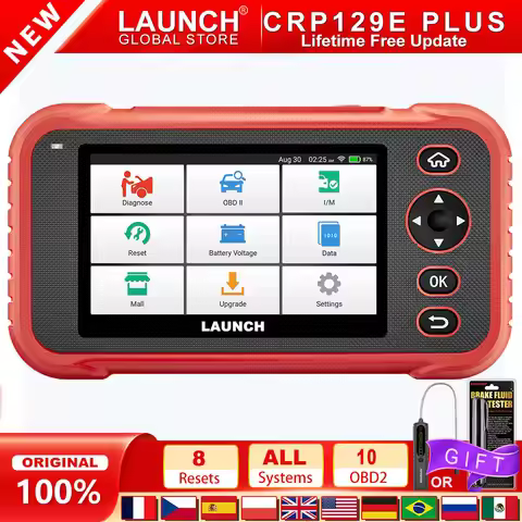 LAUNCH Global X431 CRP129E PLUS Car Full Systems EOBD OBD2 Scanner Diagnostic Tool 8 Reset Services 