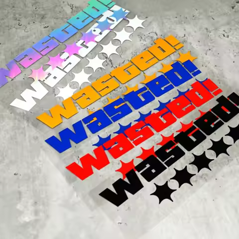 Wasted GTA6 RStar Creative Car Stickers DIY Auto Window Rear Windshield Body Waterproof Personalized