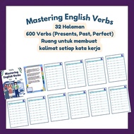 600+ Verbs in Present, Past Simple & Perfect Tense - English Verbs Mastery Worksheet