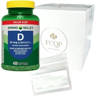 SpringValley Vitamin D3 Supplement Soft Capsules, Promote Bone Immune Health, 25 Micrograms (1,000IU