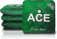 CornholeAce Dual Aces - Green (Set of 4 Bags) - ACE Pro Stamped
