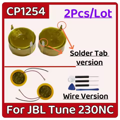 2PCS/Lot Battery CP1254 ICR1254 CP1254 A4 Battery For JBL TUNE 230NC Earbuds Gaming TWS Airpods Hand