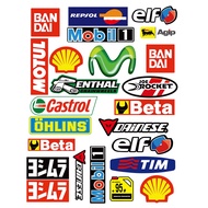 Reflective Motorcycle Sticker Motul BANDAI Movistar OHLINS Helmet Decoration Decal Motorcycle Styling Accessories