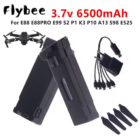 E88 Drone Battery 3.7V 6500mAh Rechargeable LiPo Battery For RC Drone E88EVO E99 K9 K10 P1 P5 F185 F