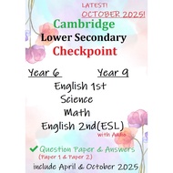 🎐[New~October 2025] Checkpoint Paper | Year 6 & Year 9 | English, Maths, Science, ESL | Question Pap