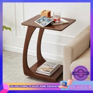 AUS Solid Wood Sofa Side Table Cabinet Movable Table with Wheels Mini Coffee Table Living Room Small