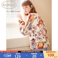 果壳（Gukoo）睡衣女冬珊瑚绒迪士尼系列睡衣卡通可爱可外穿家居服套装D 小熊套装 XL