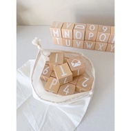 KAYU Wooden alphabeth number blocks - wooden blocks letters numbers - children's educational toys - 
